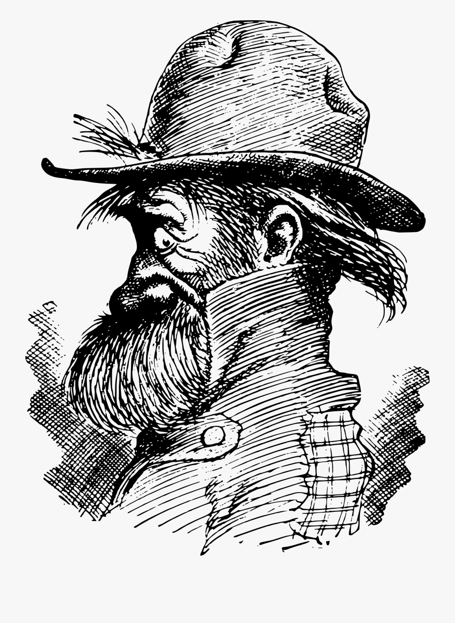 Turkey Beard Clipart Black And White - Beard Man Transparent Png, Transparent Clipart