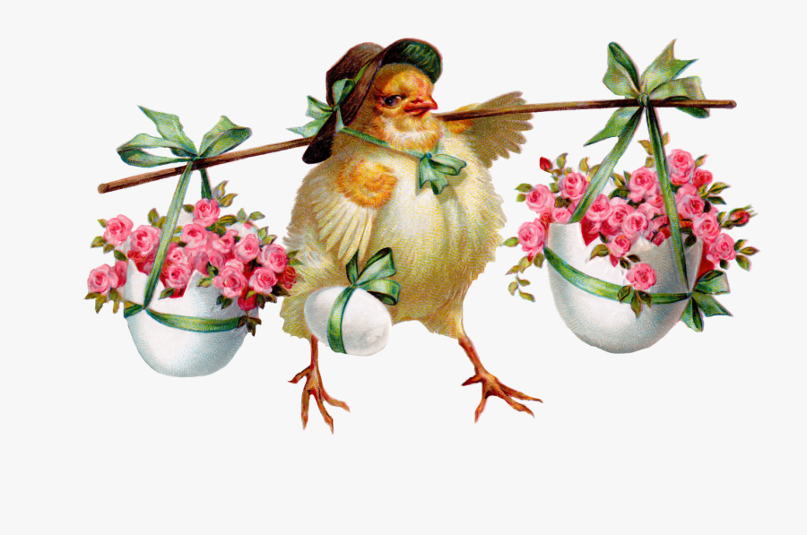 Cute Vintage Happy Easter, Transparent Clipart