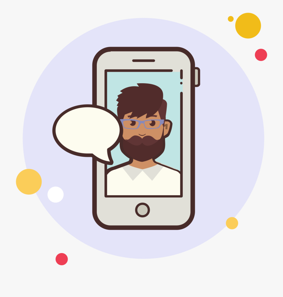 Man With Beard Messaging Icon - Icon Png Llamada Telefonica, Transparent Clipart