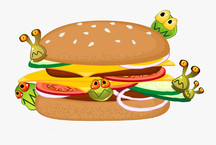 Burger Drawing Hand Drawn - Contaminated Food, Transparent Clipart