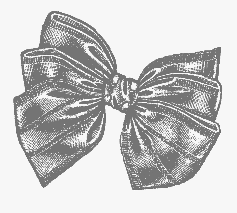 Transparent White Christmas Bow Png - Vintage Bow Illustration, Transparent Clipart