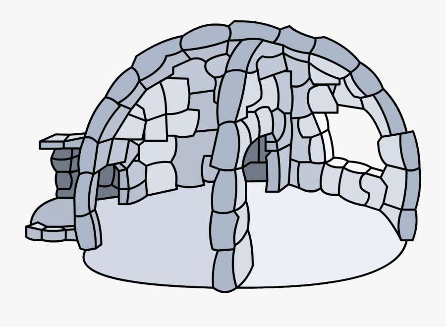 In Half Igloo Igloo Icon Id - Club Penguin Split Igloo, Transparent Clipart