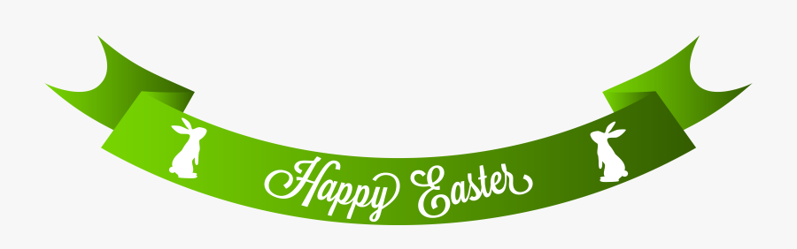 Green Happy Easter Banner Png Clip Art Image - Happy Easter Text Png, Transparent Clipart