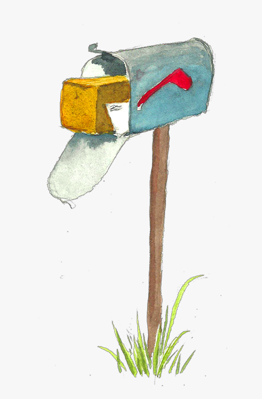 #ftestickers #watercolor #clipart #mailbox #grass - Frog, Transparent Clipart