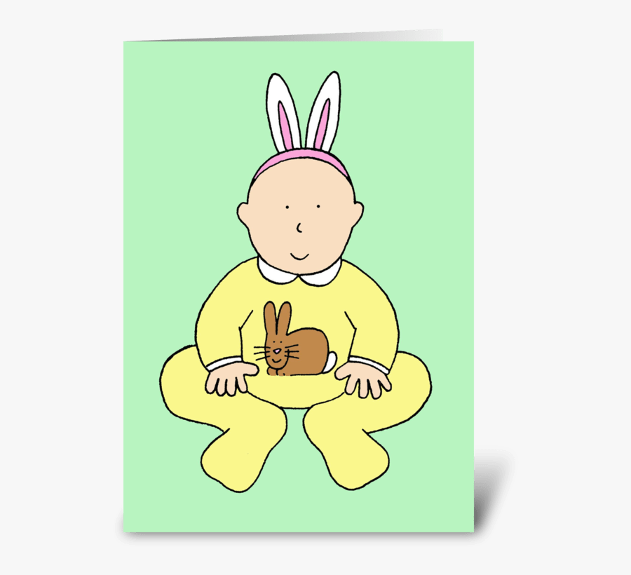 Happy Easter, Baby In Bunny Ears - Cartoon, Transparent Clipart
