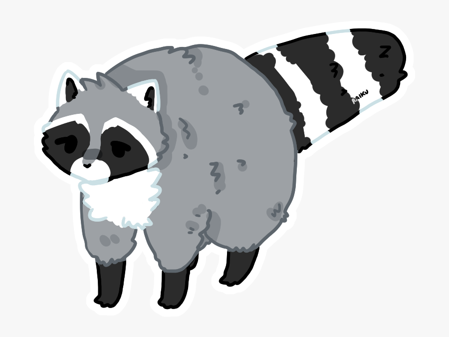 Fat Raccoon Fursona By Raikukitti - Racoon Drawing , Free Transparent