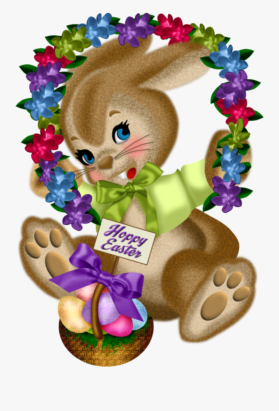 Happy Easter Bunny With - Buongiorno E Buona Pasquetta, Transparent Clipart