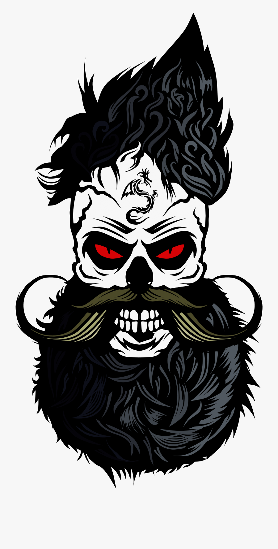 Haircut Clipart Grey Beard - Tete De Mort Png, Transparent Clipart