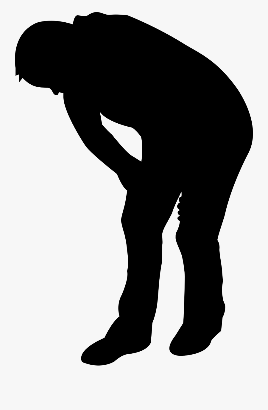 Sick And Tired People Clipart - Person Bending Over Silhouette, Transparent Clipart
