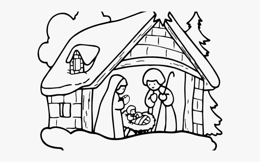 Igloo Clipart Scene - Christmas Crib Drawing Easy, Transparent Clipart