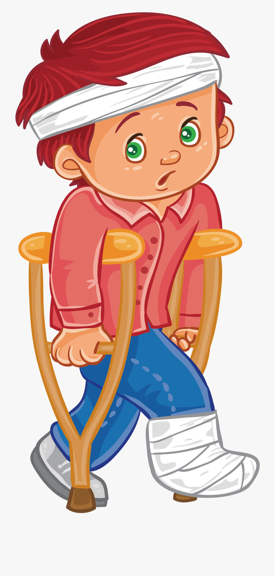 Sick Boy Clipart - Fractures And Injuries Cartoons, Transparent Clipart