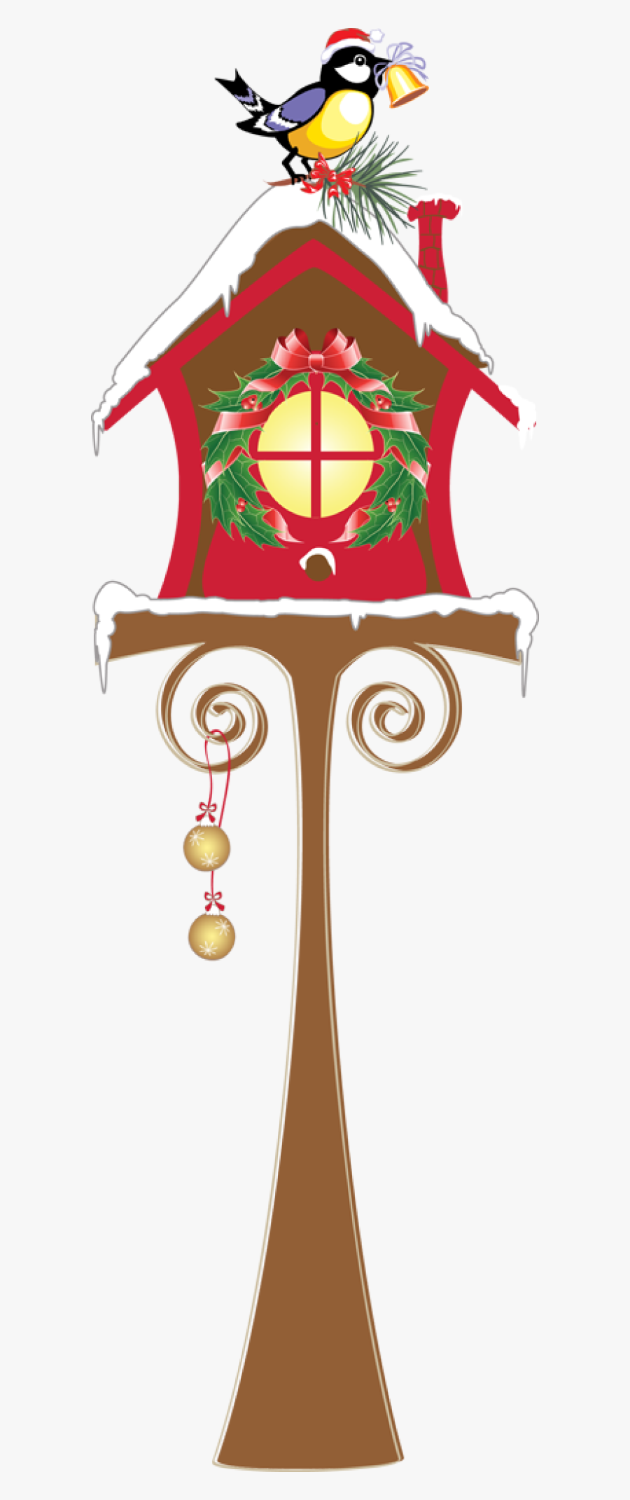Transparent Bird House Clipart - Christmas Robin Birdhouse Transparent Back Ground, Transparent Clipart