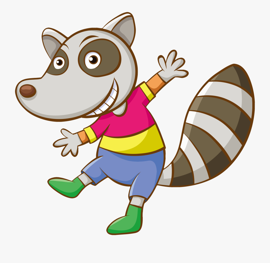 Cartoon Raccoon Clip Arts - Funny Animal Cartoon Character, Transparent Clipart