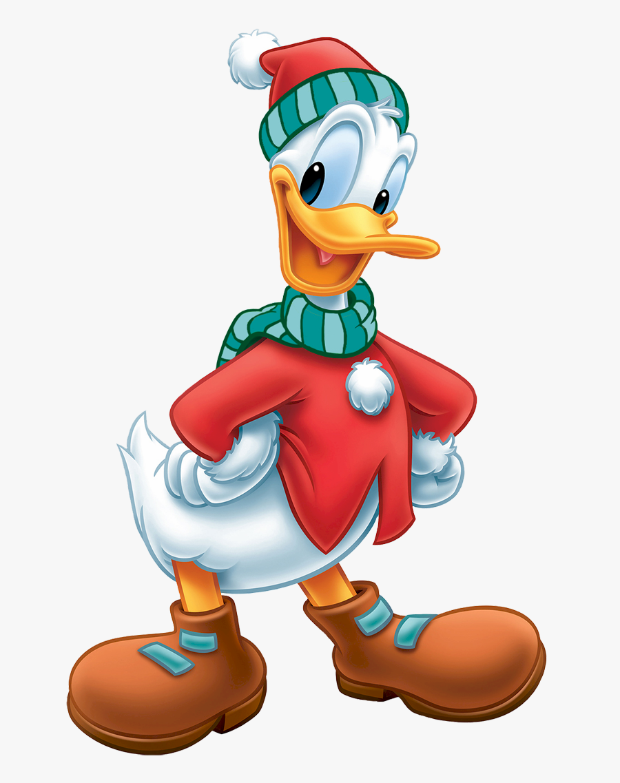 Winter Donald - Donald Duck Christmas Png, Transparent Clipart