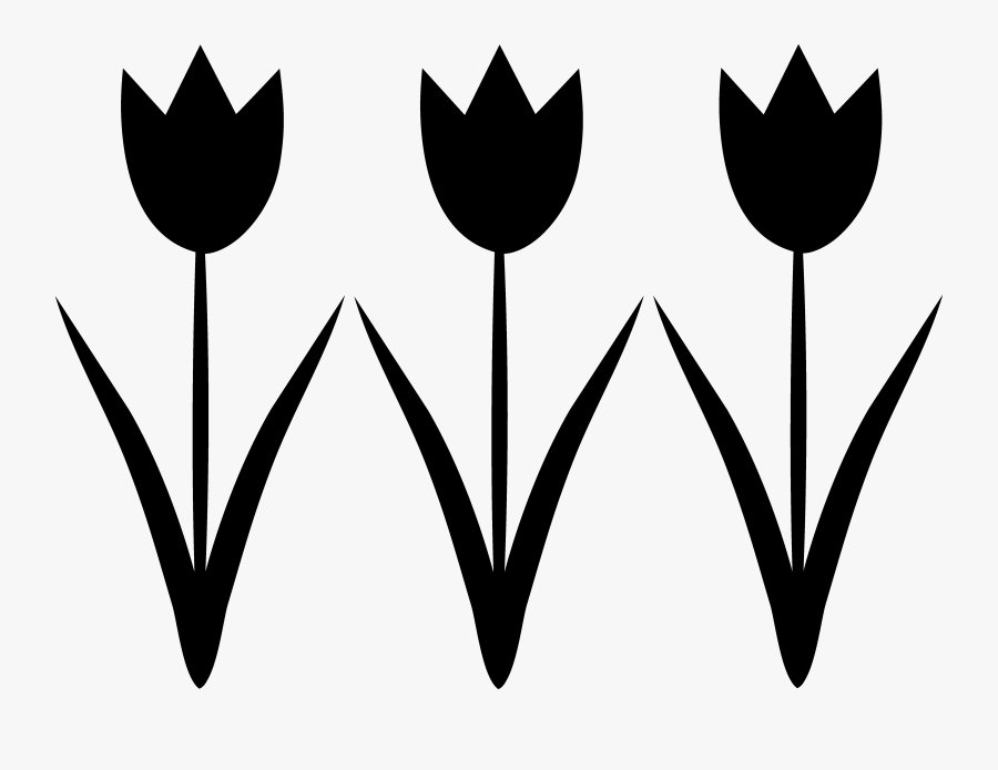 Tulip Clipart Black And White - Tulip Clipart Silhouette, Transparent Clipart