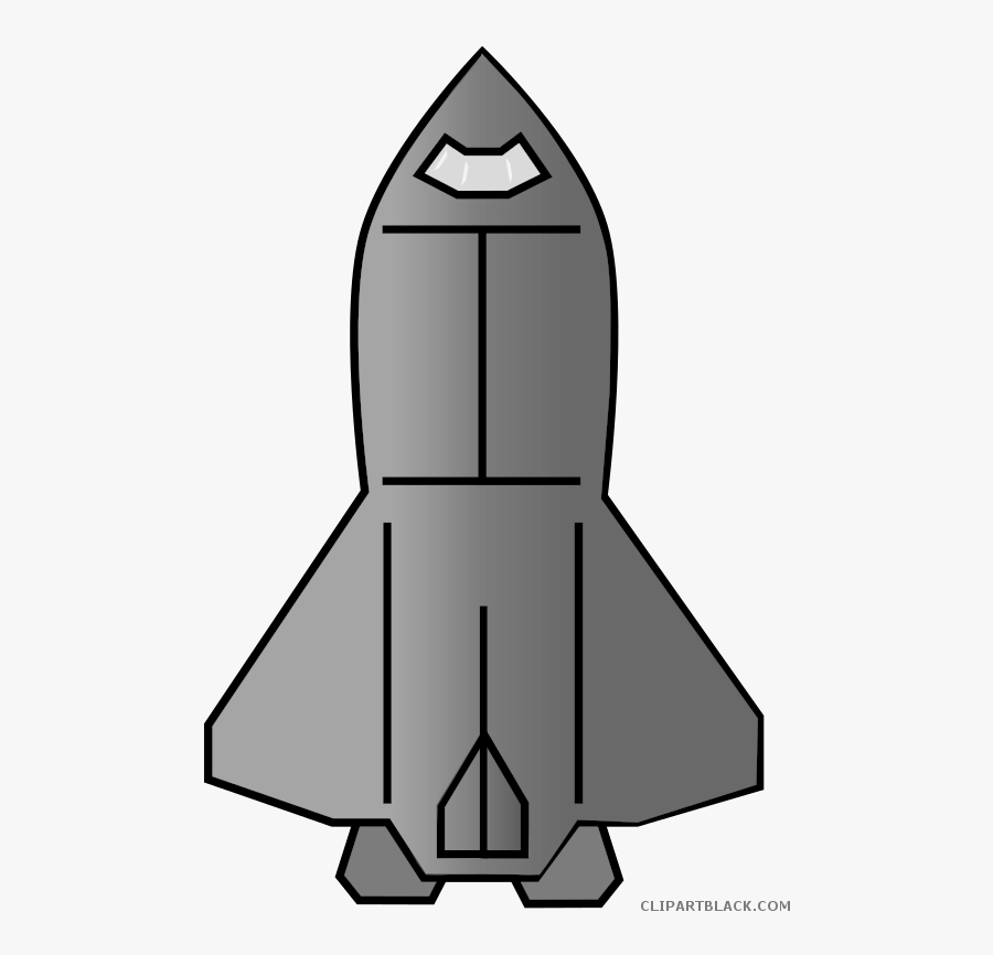 Spaceship Transportation Free Black White Clipart Images, Transparent Clipart