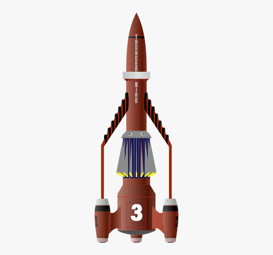 Free To Use & Public Domain Spaceship Clip Art - Thunderbird Rocket Transparent Background, Transparent Clipart