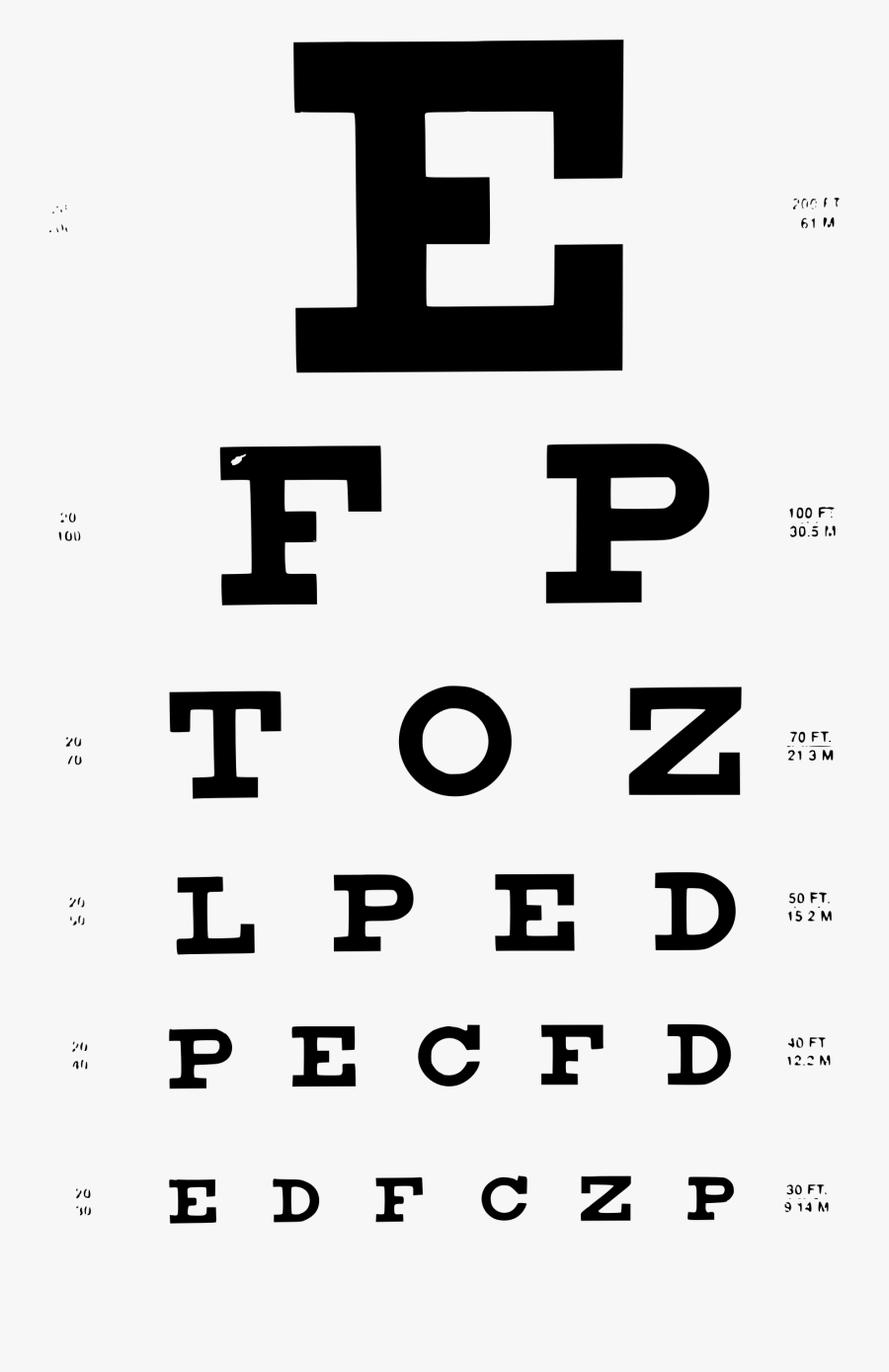 Eye Test Clipart - Eye Chart Clip Art, Transparent Clipart