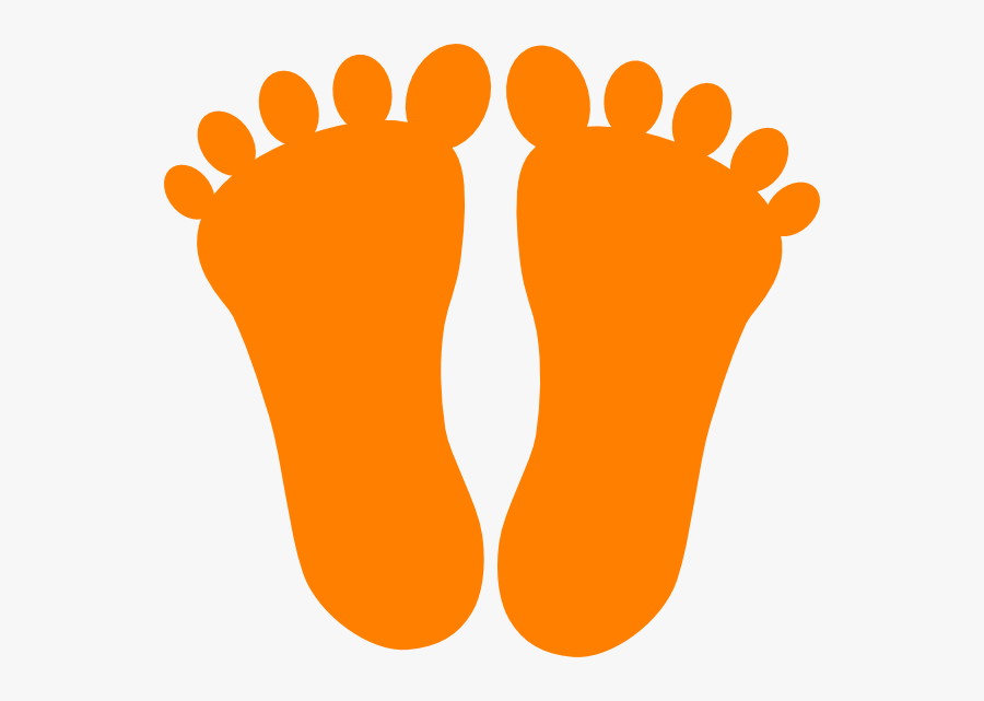 Orange Footprints Clip Art - Footprint Clipart, Transparent Clipart