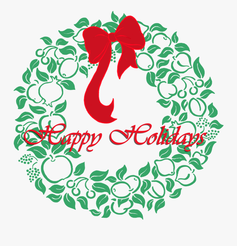 Happy Holidays Wreath - Fruit Wreath Drawings, Transparent Clipart