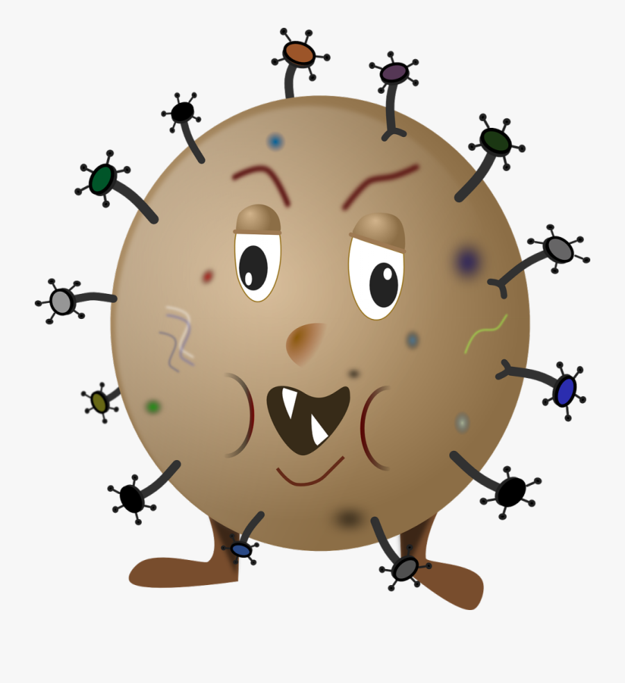 Sick Smiley Face - Germ Clip Art, Transparent Clipart