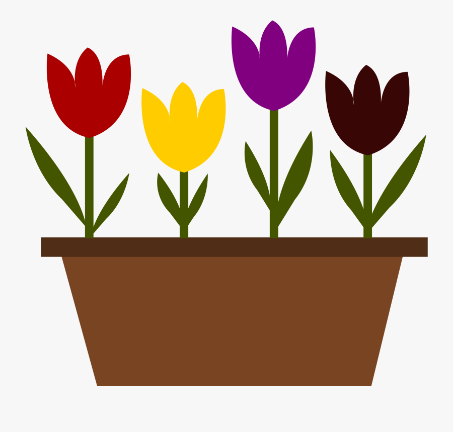 Clipart - Flowers In Pot Clipart, Transparent Clipart