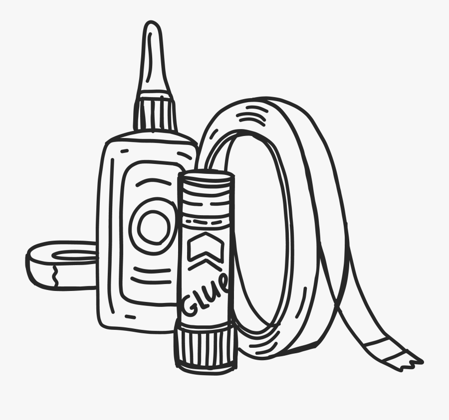Tape Drawing For Free Download - Glue And Sticky Tape Clipart, Transparent Clipart