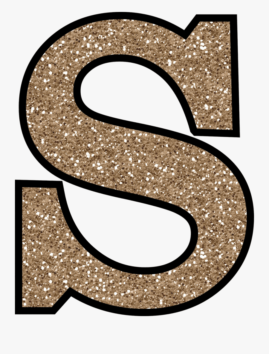 Glitter Without The Glue - Gold Glitter Letter S, Transparent Clipart