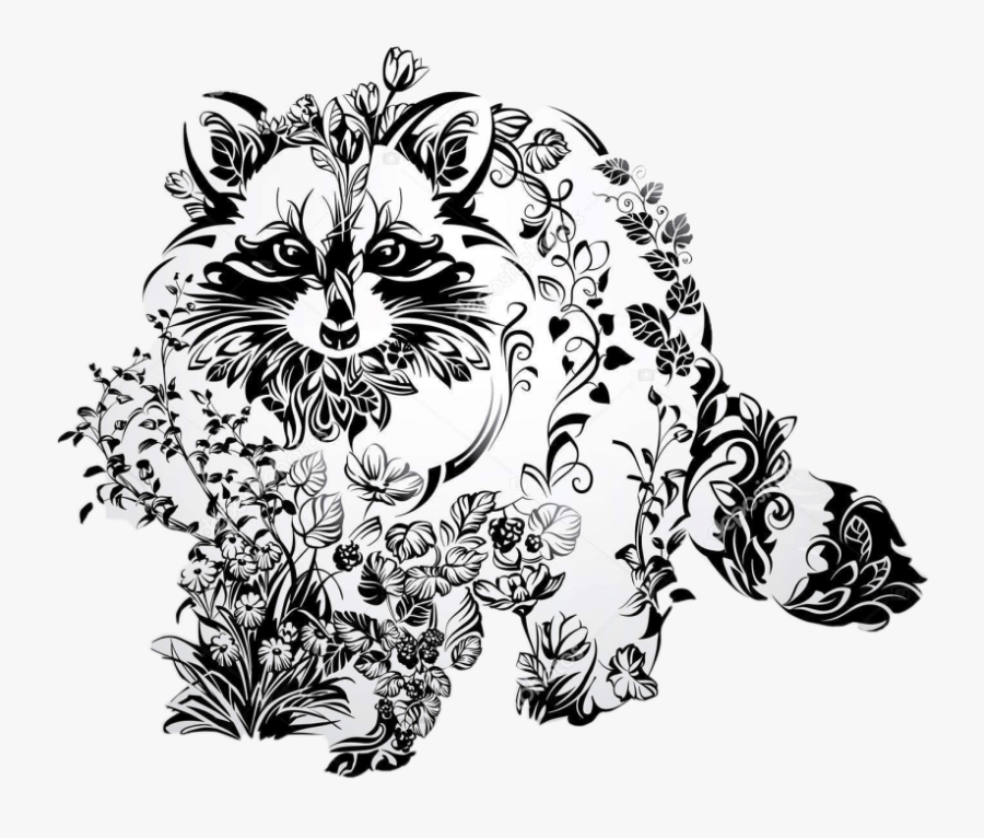 #raccoon #mandala #pattern #freetoedit - Racoon Mandala Drawing, Transparent Clipart