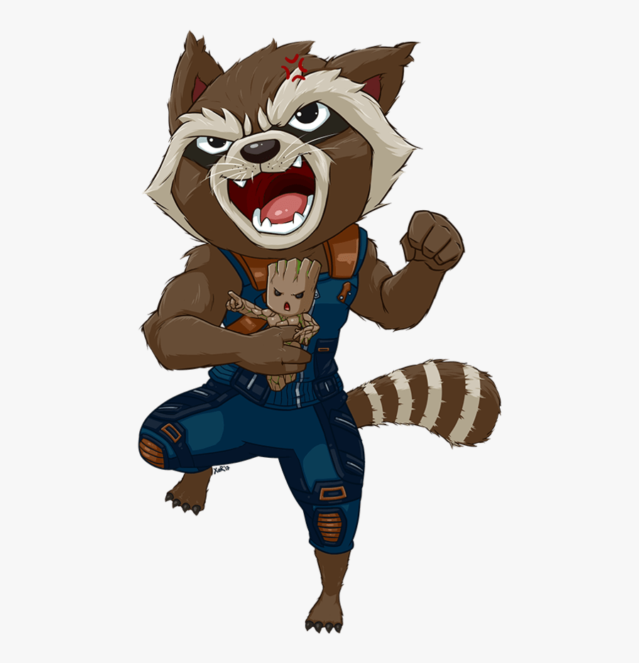 Rocket Raccon Transparent Png Images - Rocket Raccoon Chibi Png, Transparent Clipart