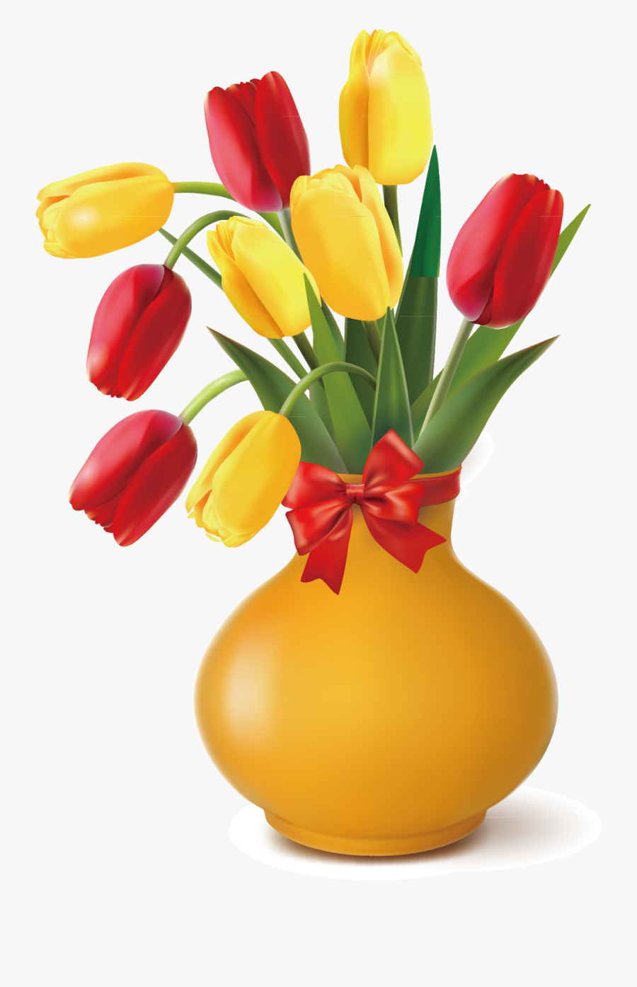 Transparent Red Tulip Png - Flower Vase Clipart Png, Transparent Clipart