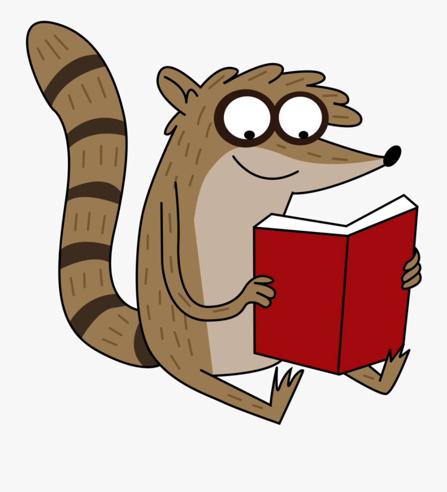 Rigby Reading A Book, Transparent Clipart