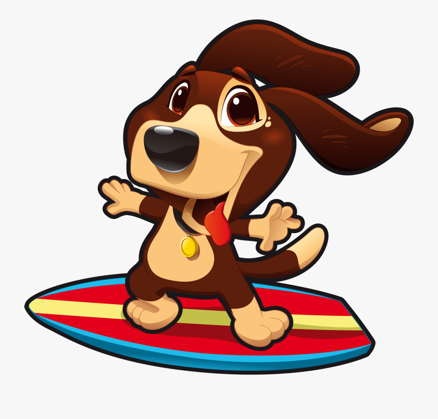 Dog Surfing Dog Surfing Puppy Clip Art - Surfing Dogs Cartoon, Transparent Clipart