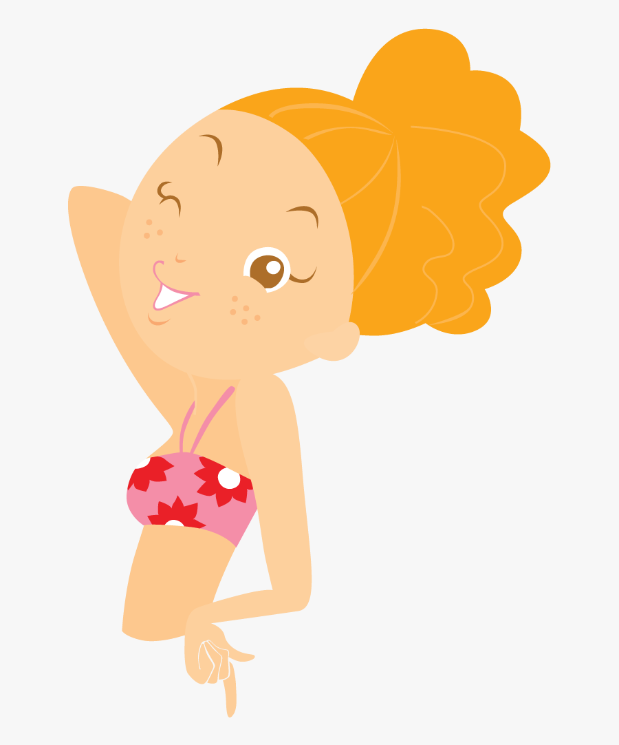 Bbq Grill Clipart - Girl In The Beach Cartoon Png, Transparent Clipart