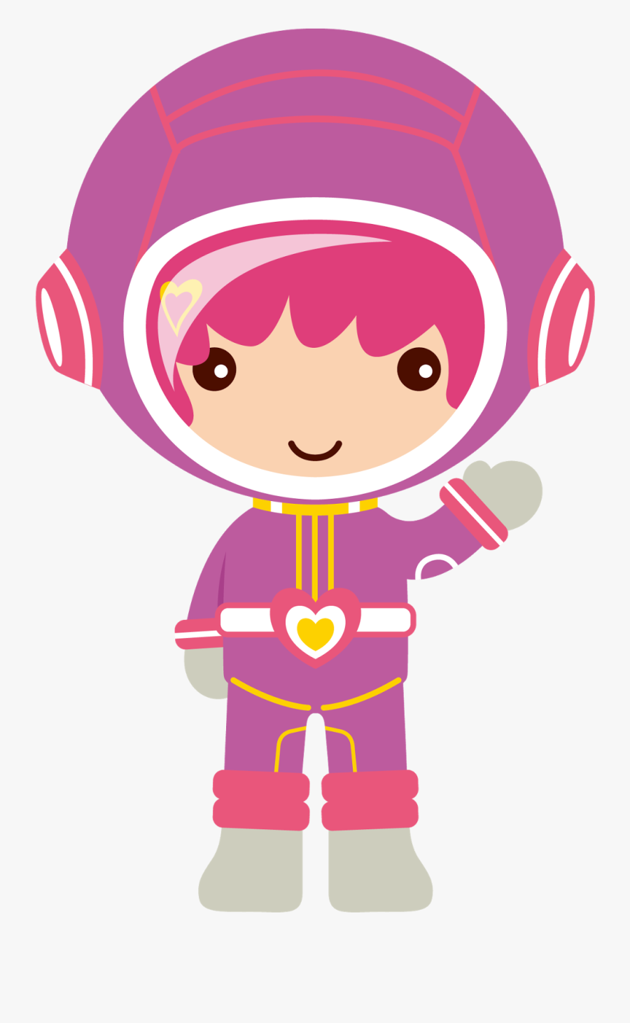 Spaceship Clipart Girly - Astronauta Menina Png, Transparent Clipart