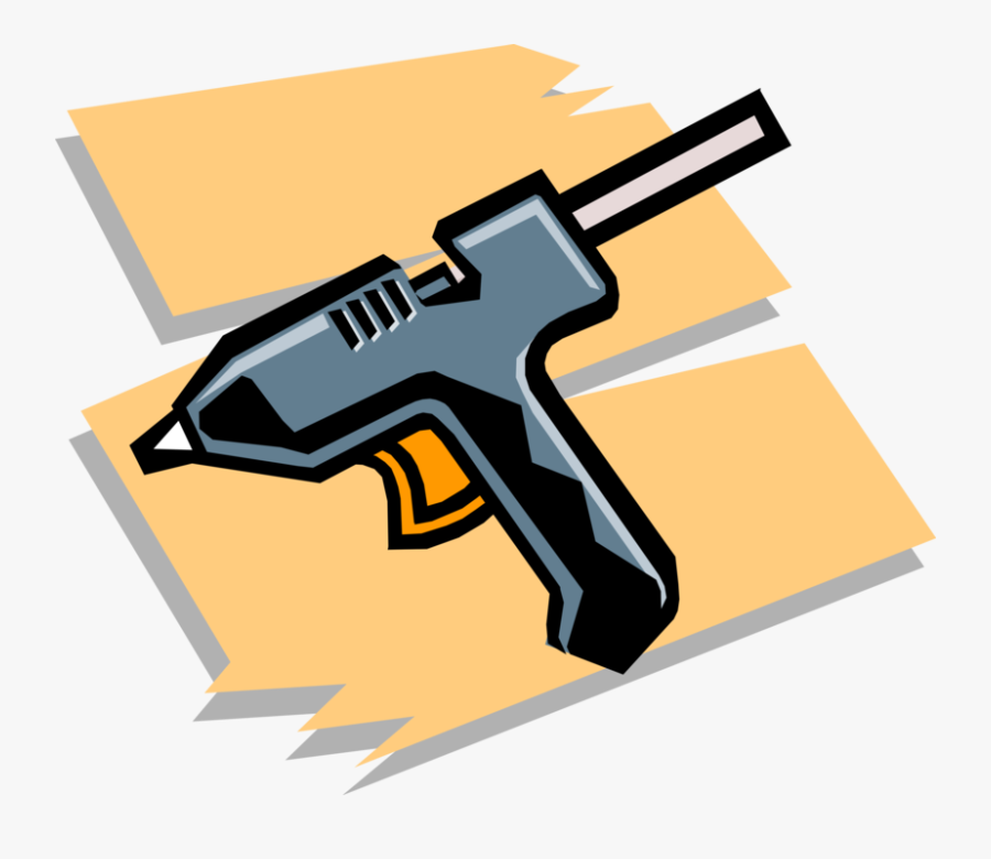 Vector Illustration Of Electric Hot Adhesive Glue Gun - Clip Art, Transparent Clipart