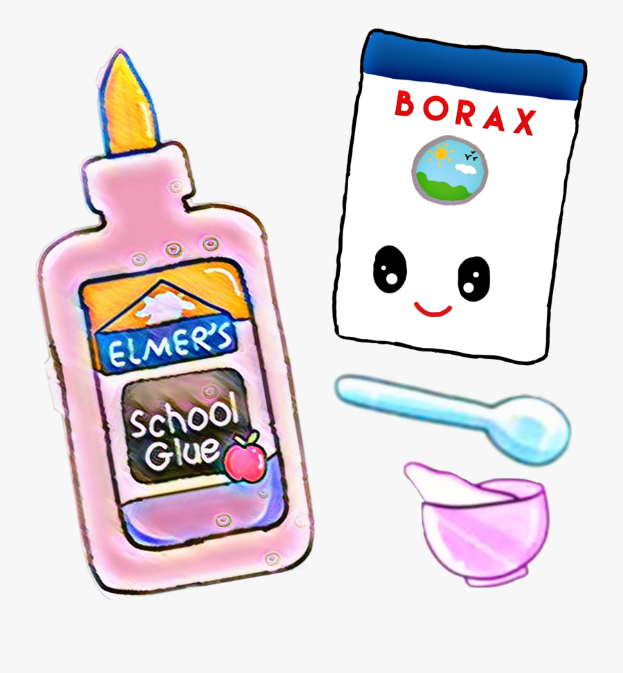 #cute #slime #glue #borax #spoon #cup - Borax Stickers, Transparent Clipart