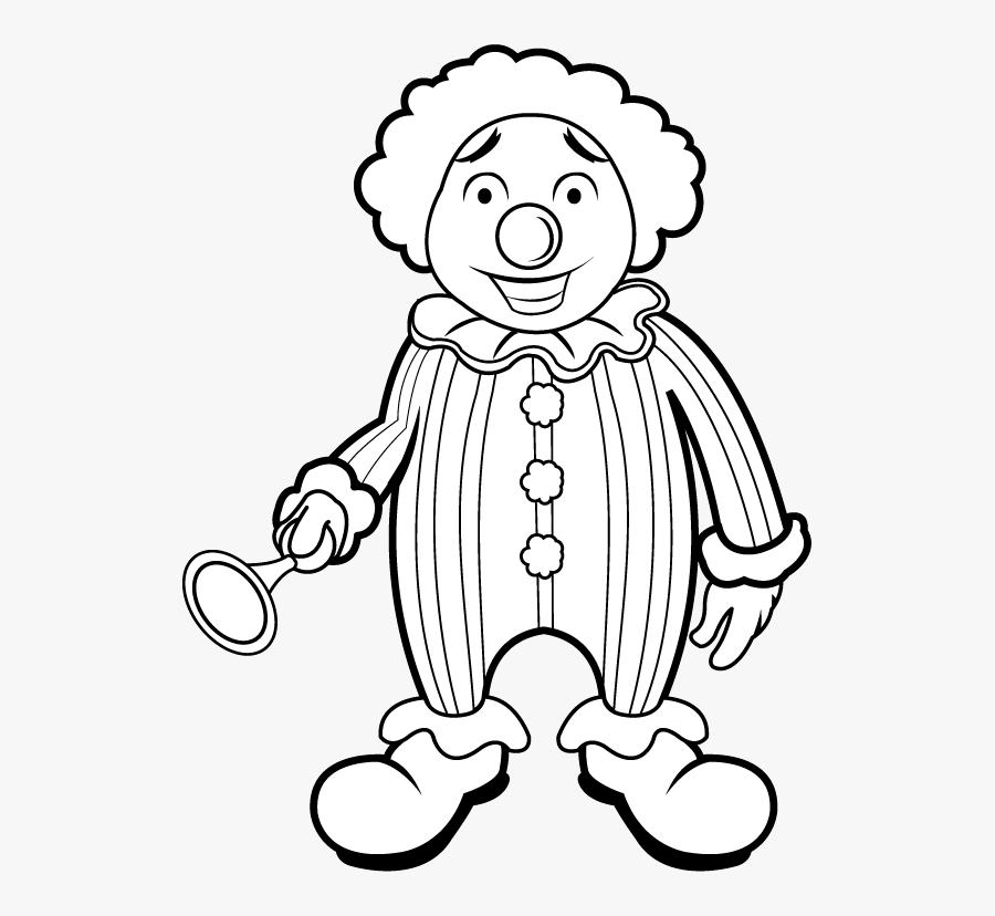 Featured image of post Circus Clown Clipart Black And White Clipart of a black and white lineart happy clown welcoming by a 992961
