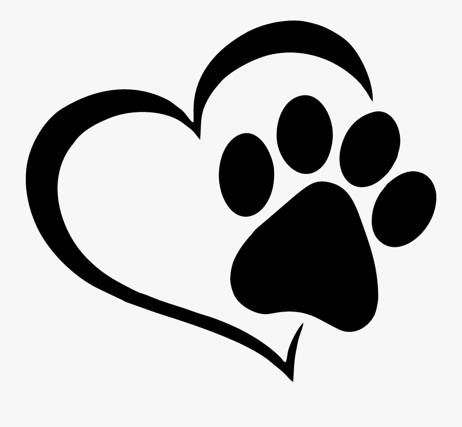 Download Free SVG Transparent Paw Print - Heart Cat Paw Prints , Free ........