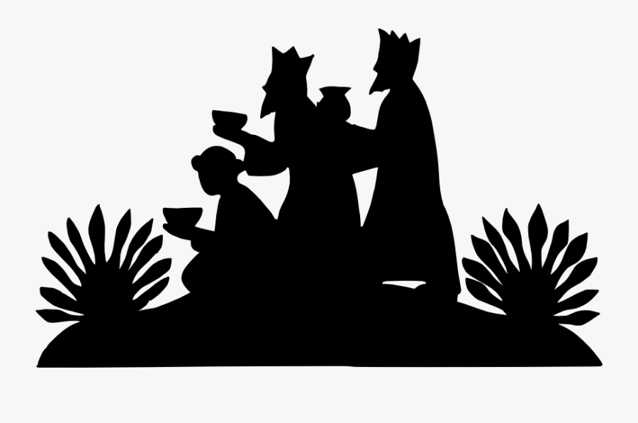 Banner Black And White Stock Manger Clipart 3 Wisemen - Three Wise Men Svg, Transparent Clipart