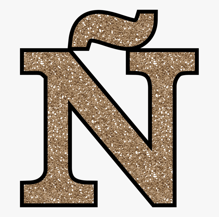 Glitter Without The Glue - Gold Glitter Letter N, Transparent Clipart