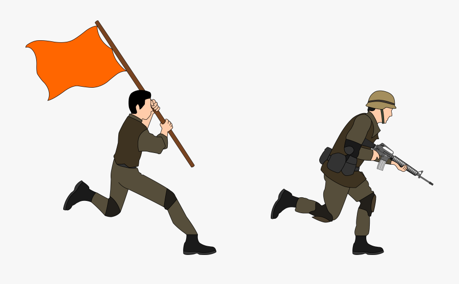 Soldier Free To Use Clip Art - Charging Soldier, Transparent Clipart