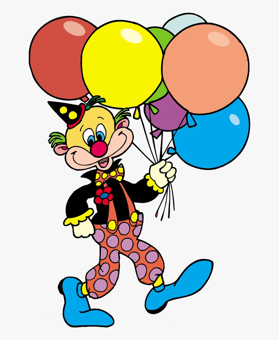 Circus Birthday Holding Balloons - Birthday Balloons With Character Png, Transparent Clipart