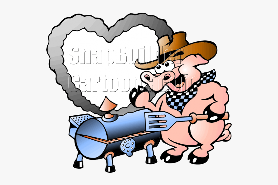 Pig Grill Smoke Blank - Schwein Bbq Comic, Transparent Clipart