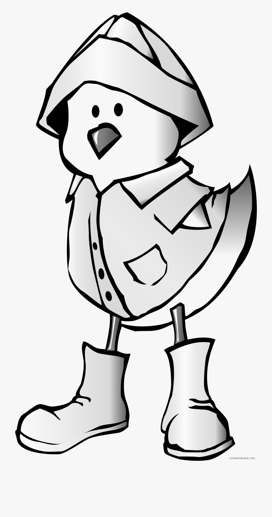 Clipart Dog Spring - Cartoon Duck In The Rain, Transparent Clipart