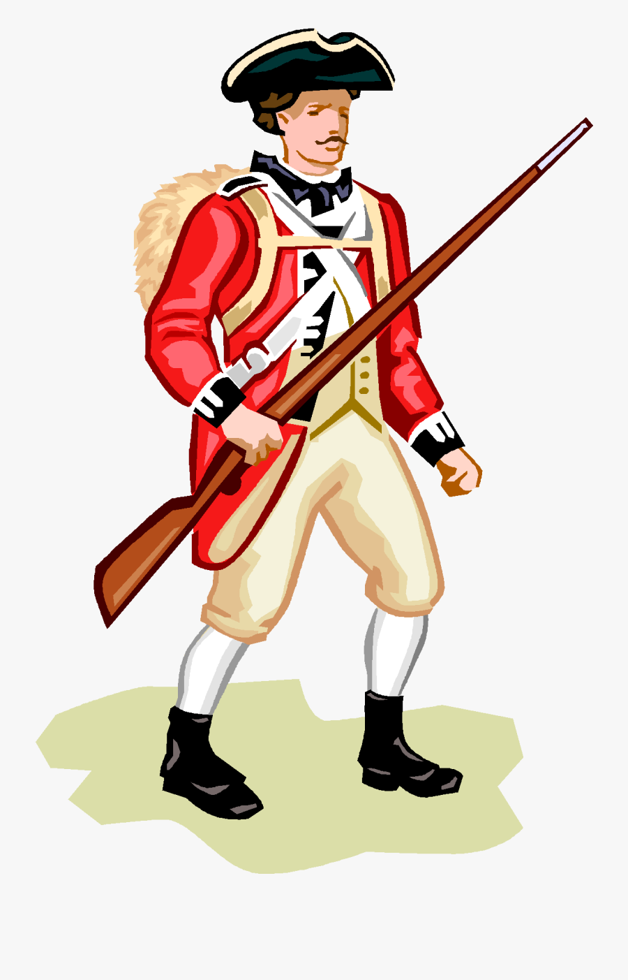 American Revolution Clipart Red Coat - Revolutionary War British Soldier Cartoon, Transparent Clipart
