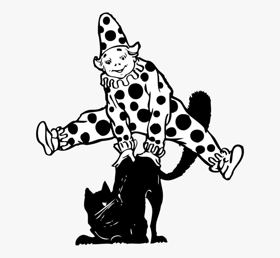 Free Clown Vector Black And White, Transparent Clipart