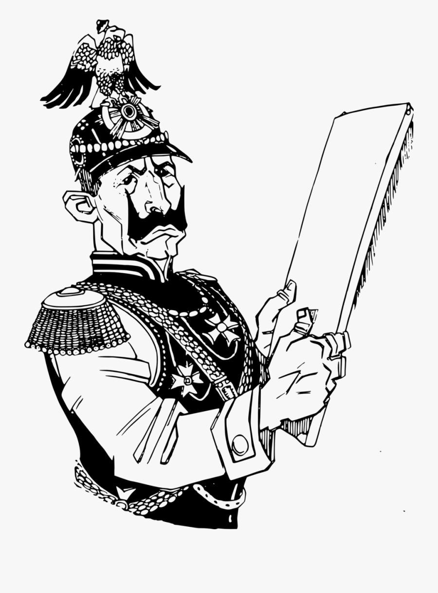 German Soldier With A Hat - Ww1 German Soldier Cartoon, Transparent Clipart