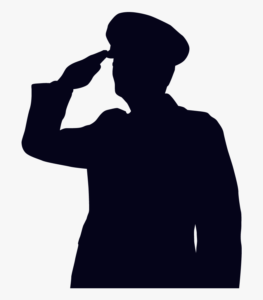 Woman Soldier Salute Silhouette - Soldier Salute Silhouette Png, Transparent Clipart