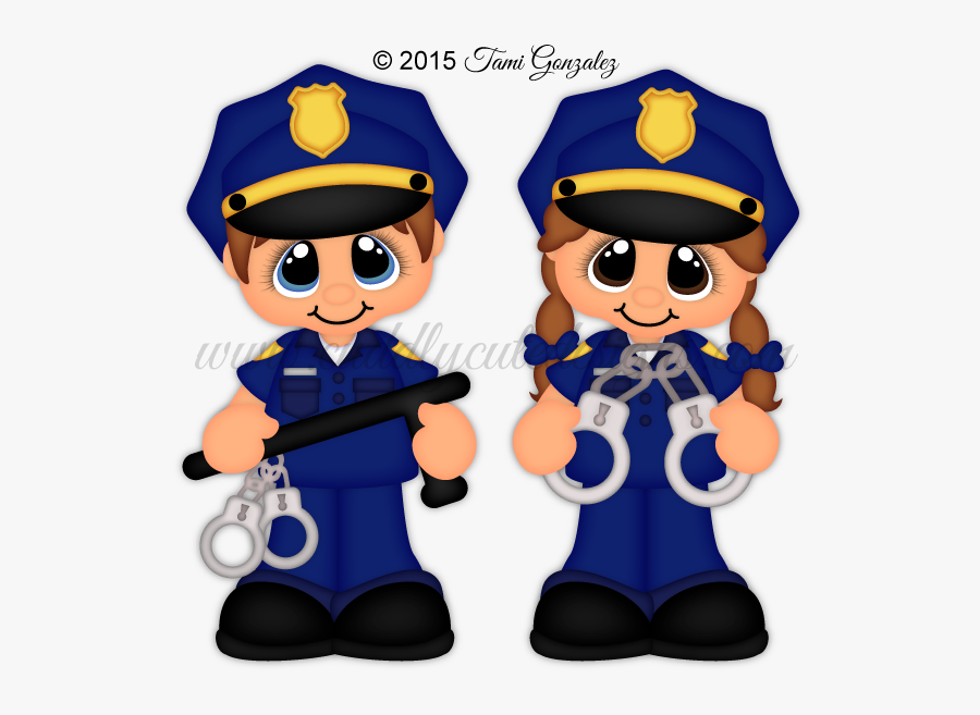 Girls Clipart Police Officer - Molde De Policial Em Eva, Transparent Clipart